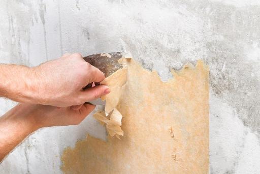 Wall repair and preparation after wallpaper removal in Calabasas