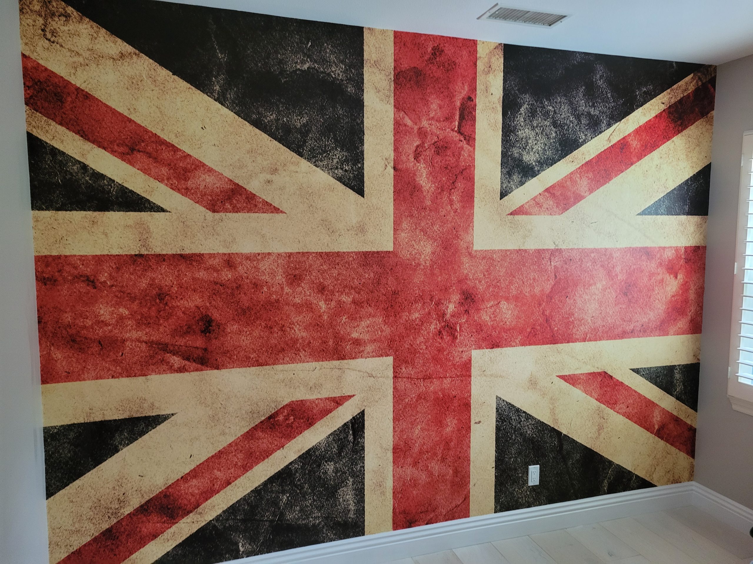 Brick effect wallcovering – feature wall