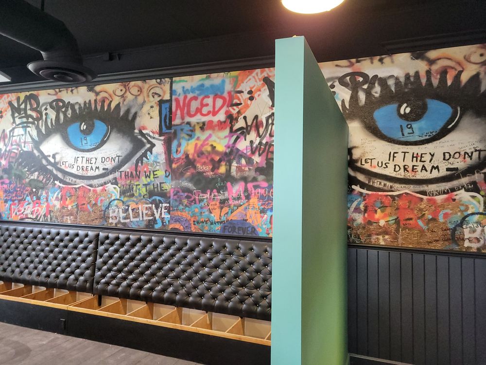 Custom mural installed in dining room